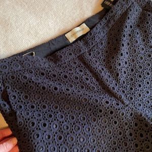 Navy lace pattern dress pants